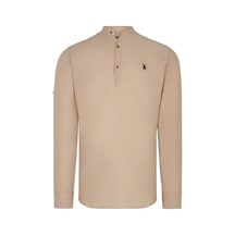 G783 Dewberry Hakim Yaka Erkek Gömlek-bej Bej