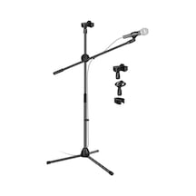 180cm Maksimum Uzunluk Mikrofon Standı Multi Fonksiyonel 2in1 Microphone Katlanabilir Açısı Ayarlanabilir Zemin Üstü - Model 103