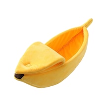 Geeroyoo Muz Şeklinde Yumuşak Sıcak Kediler İçin Evcil Hayvan Yatağı