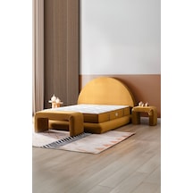 Good Night Legom Torba Yaylı Set Yatak Baza Başlık Tek Kişilik Yıkanabilir Ortopedik Hardal