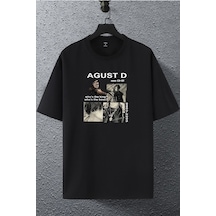 Unisex Kadın Erkek Agust D Bts Baskılı Oversize T-shirt Siyah Mck1993 Siyah