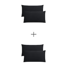 Stella Flavo 4'lü Yastık Kılıfı 50x70+20 Cm Kapaklı Siyah
