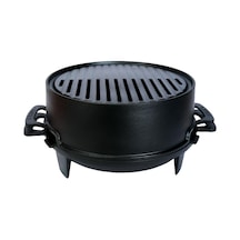 Lava Döküm Mangal Izgara Set Döküm Demir Ø 36cm - Siyah