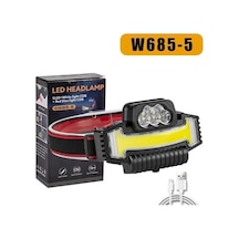 W685-5 Çok İşlevli Led + Cob Şarjlı Kafa Lambası / Tip-c Güçlü U Çok Renkli