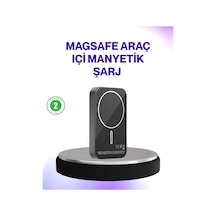 Mıknatıslı Magsafe Uyumlu Araç Tutucu Kablosuz Şarj Destekli Açık