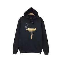 Uzi Kapüşonlu Sweatshirt Siyah