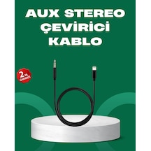 Hubrendy Tekno Lightning To 3.5mm Aux Ses Dönüştürücü Kablo 1 Metre Stereo Uyumlu