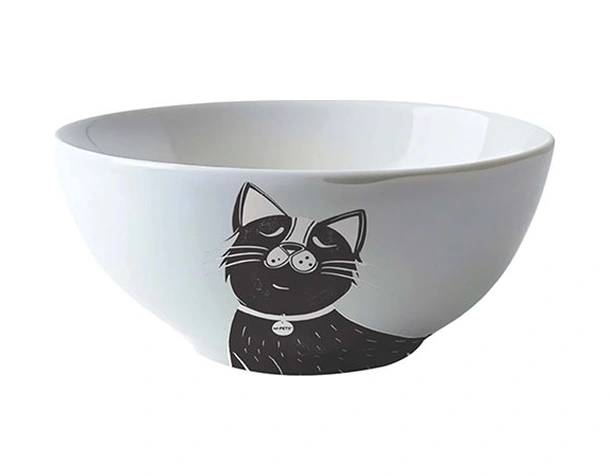 M-pets Galya Seramik Kedi Mama Ve Su Kabı Siyah Beyaz 550 Ml 244-51024.01