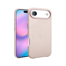 Zore İphone 17 Air Kılıf M-safe Şarj Özellikli Pu Deri Görünümlü Nvth Kupra Kapak - Pembe