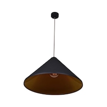 Mylights Retro  Siyah Içi Sari Metal Sarkit Avize Rustik Metal Sarkit 50 Cm  En