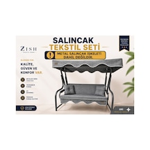 Zishome 2 Kişilik Salıncak Tekstil Seti 130x45x8 Cm Bahçe Balkon Salıncağı Minder Ve Tente Takımı Metal İskelet Dahil Değildir Gri