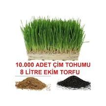 10.000 Adet Çim Tohumu Ve De 8 Litre Çim Ekim Torfu Toprak