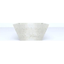 Nuano Consept Royal Serisi Yuvarlak Saksı Bej 30x15