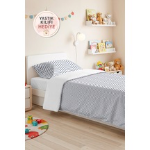 Çizgili Geometrik Genç Odası Tek Kişilik Pike Takımı - Zigzag Şık 160x220 Cm Kapitone Yatak Örtüsü Gölge Yamaç Sükuneti