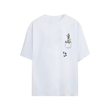 Noıssey Panda - Cep Tasarımlı Unisex Oversize T-shirt Çok Renkli