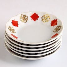 6 Kişilik Porland Porselen Kahveci Çay Tabağı - Yonca Beyaz