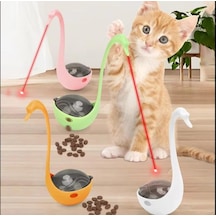 Özel Üretim Mama Bölmeli Aktivite İnteraktif Eğlence Kuğu Şeklinde Lazerli Kedi Oyuncağı