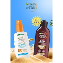 Ambre Solaire Bronzlaştırıcı Yağ 200ml&sensitive Advanced Güneş Koruyucu Çocuk Sprey Gkf50+ 150ml pktasbryggkcspst-8584