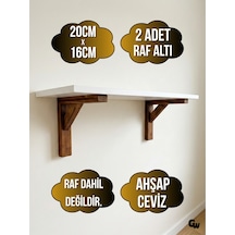 Raf Altı Ahşap Tutucu L Raf Ahşabı Duvar Sabitleyici Ahşap Ceviz 2 Adet 20x16cm Beyaz Çam