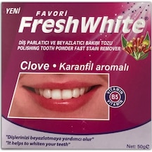 Favori Fresh White Karanfil Aromalı Parlatıcı ve Beyazlatıcı Diş Bakım Tozu 50 G