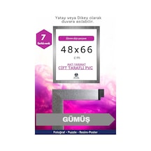 Gümüş-21mm-48x66 Cm Mat Pvc Li Camsız Fotoğraf Puzzle Belge Çerçeve Yatay Dikey Asılabilme. 06040231