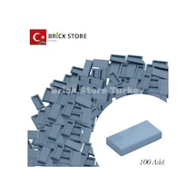 Yedek Parçalar, 100 Adet 1x2 Tile Düz Fayans Parçası, Kum Mavisi Sand Blue , 3069