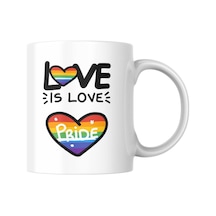 Love Baskılı Kupa Bardak Hediyelik Çay Kahve Kupası Coffee Mug Beyaz - Çok Renkli