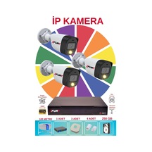 Fury 3 Lü Ip Güvenlik Kamera Seti Sesli 4mp Gece Renkli Su Geçirmez 5515s 250gb