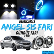Peugeot 301 2012-2021 Uyumlu Üniversal Mercekli Angel Sis Farı Metal Su Geçirmez 76 Mm Buz M Halkalı Gündüz Farı Sis Farı 55252659