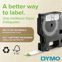Dymo S0720680, D1 Yedek Şerit 9 Mm X 7 Mt , Beyaz/siyah 40913 Diğer