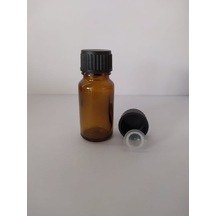 10Ml Cam Amber Şişe Düz Kapak Kör Tıpalı