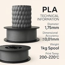 Pla+ Filament 1.75mm 1 Kg Gri