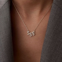 555 Taşlı Manifest Kolye Sarı