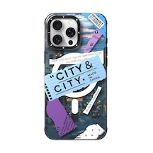 İphone 16 Pro Uyumlu Kılıf Magsafe Şarj Özellikli Youngkit A-city Serisi Kapak Mavi