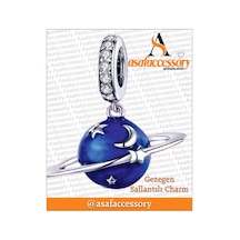 Sallantılı Gezegen Satürn Charm Mavi Gümüş