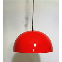 Riolight Modern Kırmızı Içi Beyaz Tekli Metal Sarkıt Çap: 30Cm