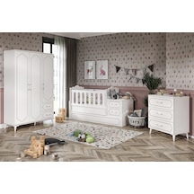 Hayal Modern Bebek Odası Takımı Beyaz - 3 Parçalı Tamamı 1. Kalit Beyaz