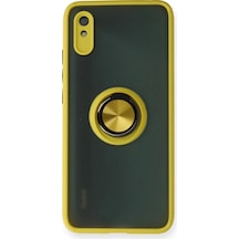 Durukar Redmi 9a Kılıf Montreal Yüzüklü Silikon Kapak - Sarı