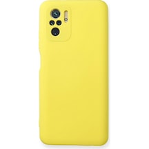 Xiaomi Redmi Note 10 Uyumlu Kılıf Nano İçi Kadife Silikon - Sarı