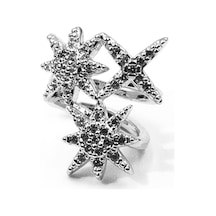 Zirkon Taşlı Kuzey Yıldızı Earcuff Gümüş, Sıkıştırmalı, Anti Alerjik Kıkırdak Küpe çok renkli