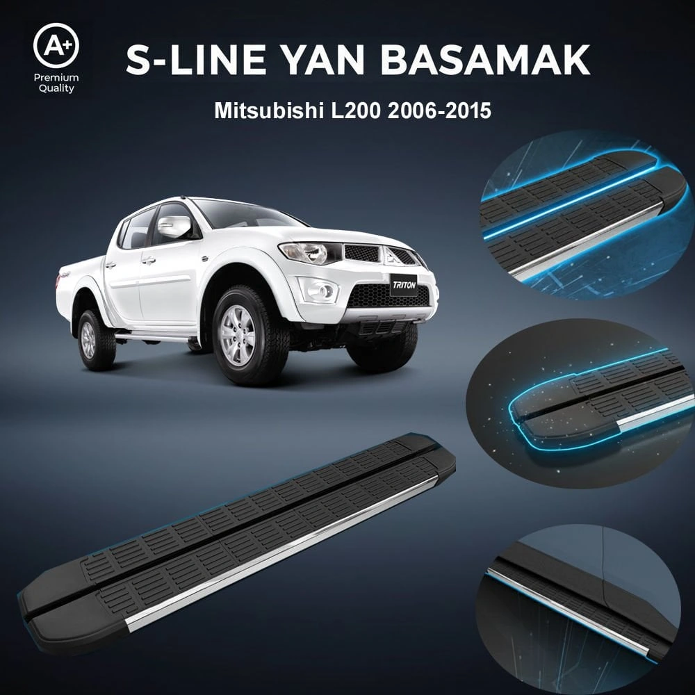 Mitsubishi L200 S-line Premium Krom Yan Basamak 2006-2015
