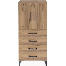 Arges Dolap 2 Raflı 4 Çekmeceli 2 Kapaklı 60x30x134 Çam-çam Çam