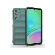Mobilteam Galaxy Uyumlu A15 Kılıf Esnek Tpu Oyuklu Arka Yüzey Tasarımlı Etnik Silikon Kapak - Koyu Yeşil