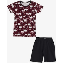 Breeze Girls & Boys Erkek Çocuk Şortlu Pijama Takımı Sevimli Kutup Ayıcığı Desenli 4-8 Yaş, Vişne Çürüğü-vişne Çürüğü Vişne Çürüğü