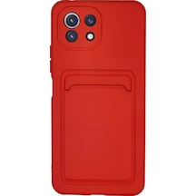 Newface Xiaomi Mi 11 Lite Kılıf Kelvin Kartvizitli Silikon - Kırmızı