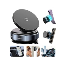 360 Dönebilen Vakumlu Magnetik Telefon Tutucu Ayna Cam Araba Siyah - 699413236 Siyah