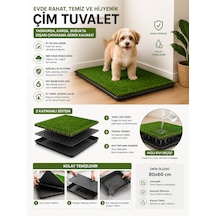Pro Akıllı Çim Tuvaleti Köpek Kedi İçin 3 Katmanlı Yıkanabilir Hazneli 80x60 Büyük Boy
