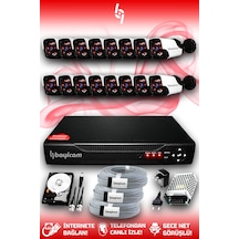Bayicam 16 Kameralı Panda 16 Dış Kamera Set 320 GB HDD Full HD Gece Görüşlü Güvenlik Kamerası Sistemi