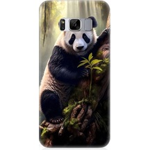Samsung Galaxy S8 Plus Uyumlu Panda Ve Ağaç Desenli Silikon Kılıf