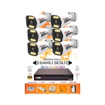 Fury 6 Lı Sesli 6 Warm Led Gece Renkli Görüş Su Geçirmez Güvenlik Kamerası Seti 500gb